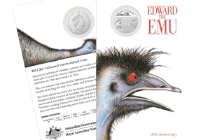 2023 20c 35th Anniversary of Edward the Emu coloured uncirculated coin